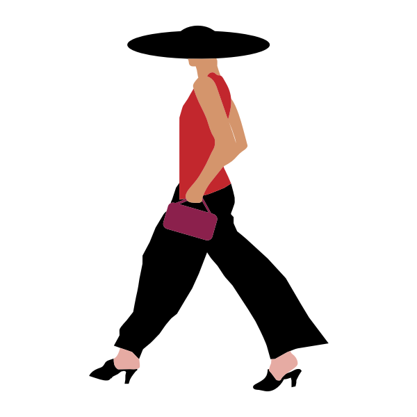 SVG Fashionable Woman Walking