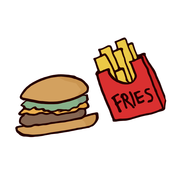 SVG Fast Food Burger and Fries