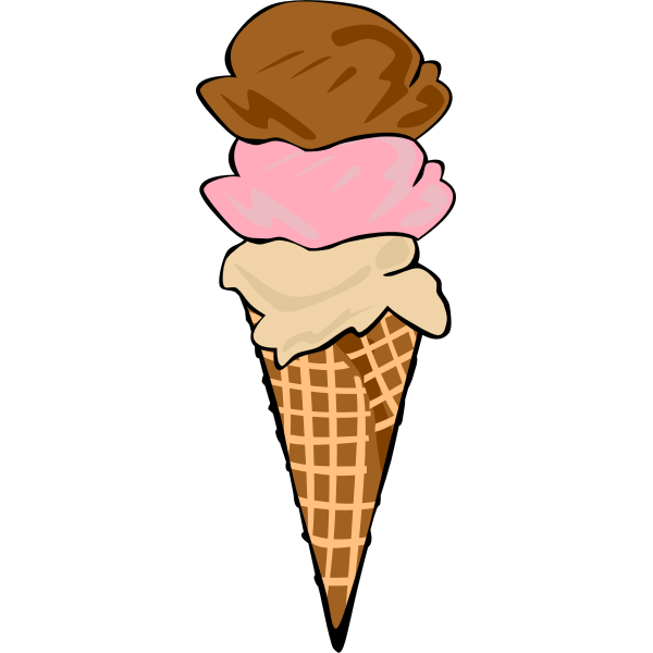 SVG Fast Food Desserts Ice Cream Cones Waffle Triple