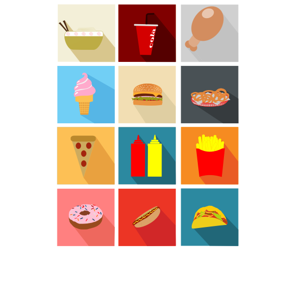 SVG Fast food icons vector image