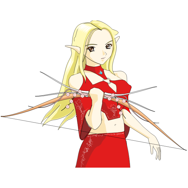 SVG Female archer cartoon image