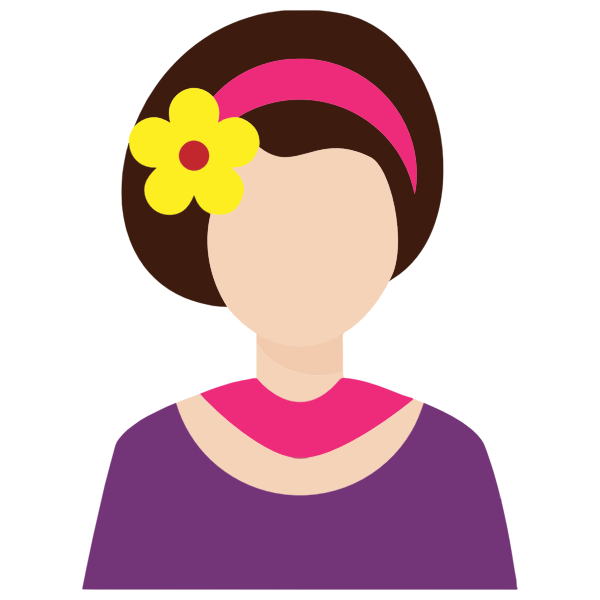 SVG Female avatar with hair decoration