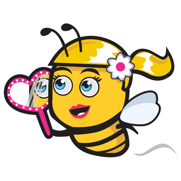 SVG Female bee with mirror