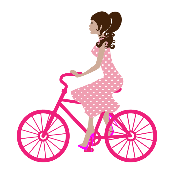 SVG Female bicyclist vector image