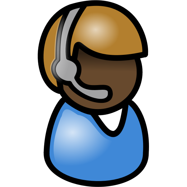 SVG Female black Indian telephone operator icon vector illustration