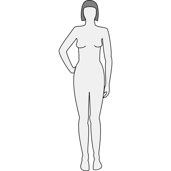 SVG Female body silhouette front
