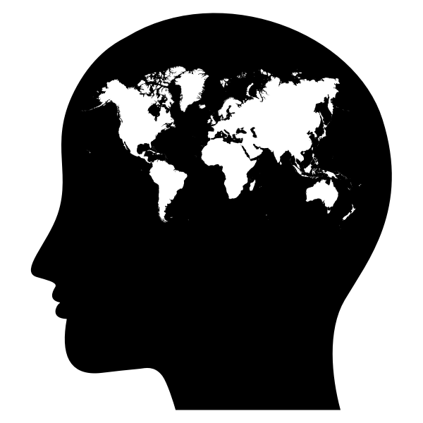 SVG Female brain with world039s map