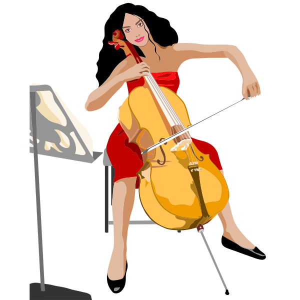 SVG Female cello player
