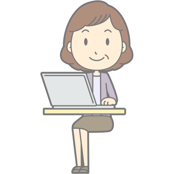 SVG Female computer user vector drawing