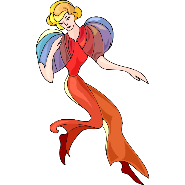 SVG Female dancer in fancy dress
