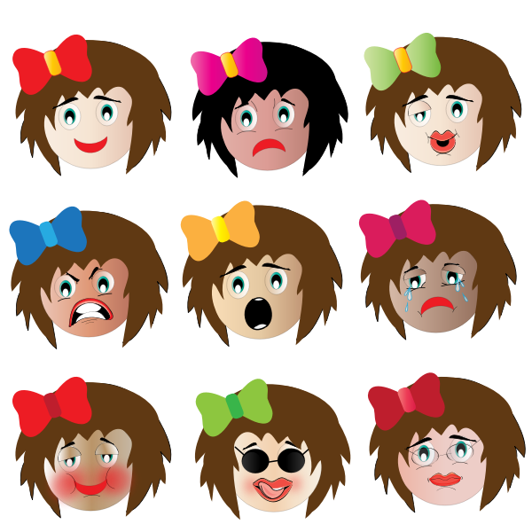 SVG Female emotional faces