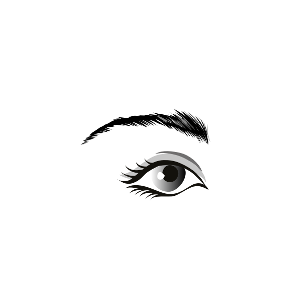SVG Female eye grayscale image