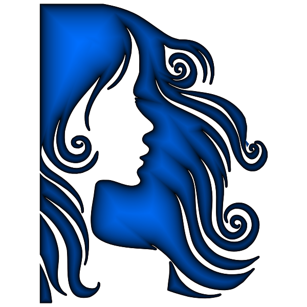 SVG Female Hair Profile Silhouette Sapphire