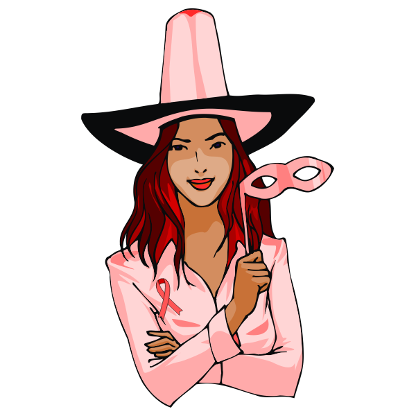 SVG Female in Halloween witch costume vector image