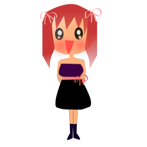 SVG Female manga character