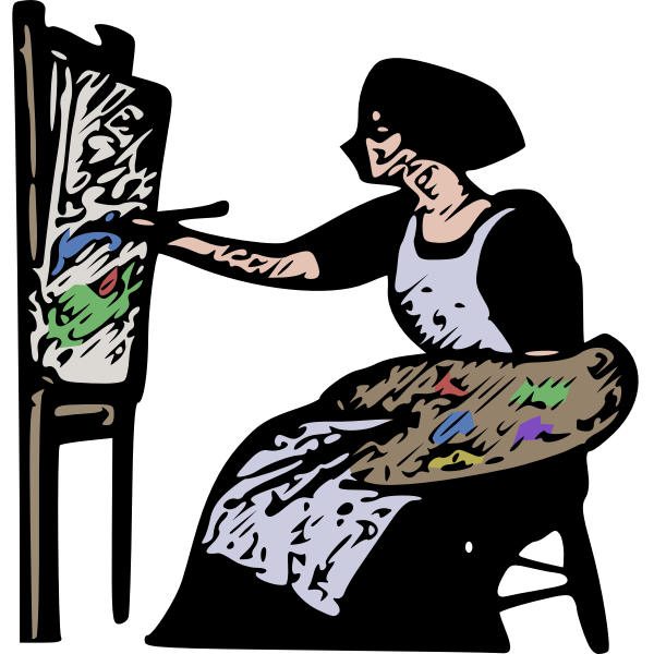 SVG Female painter colour