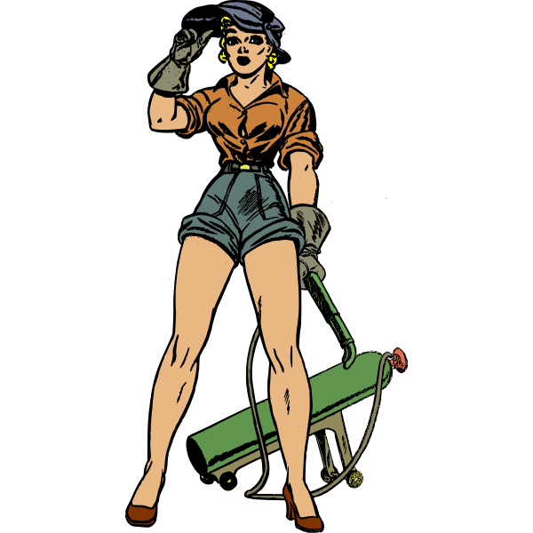 SVG Female pin-up worker