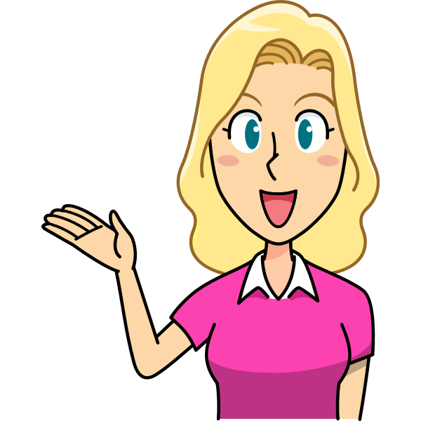 SVG Female presenter animated image