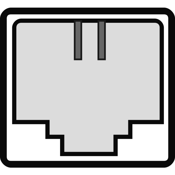 SVG female RJ11 phone cord port vector drawing