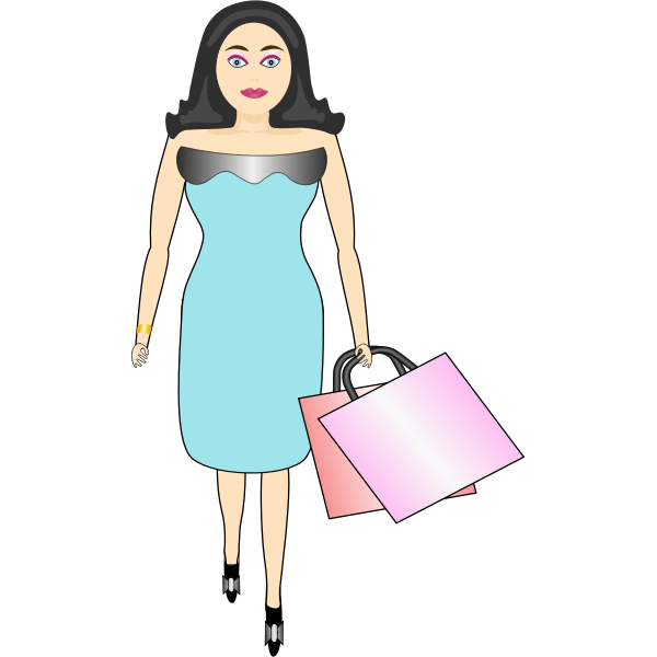 SVG Female shopper vector image