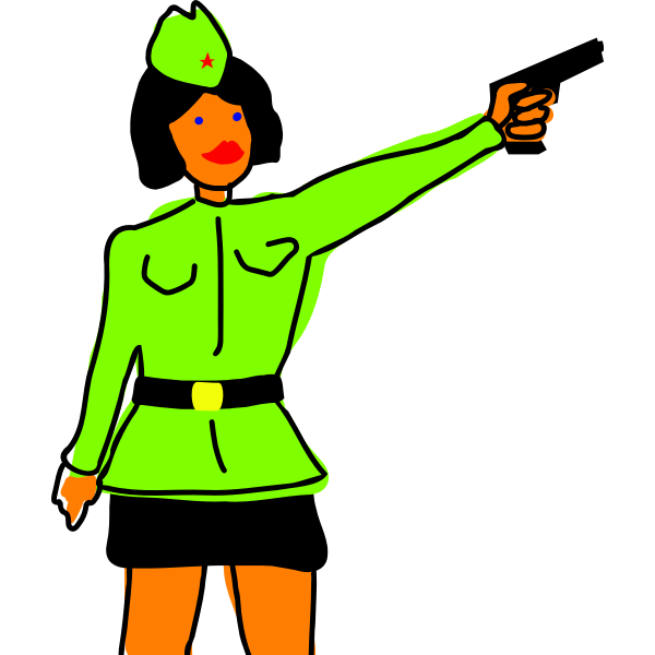 SVG Female soldier caricature