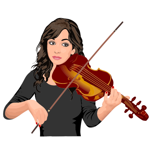 SVG Female violinist portrait