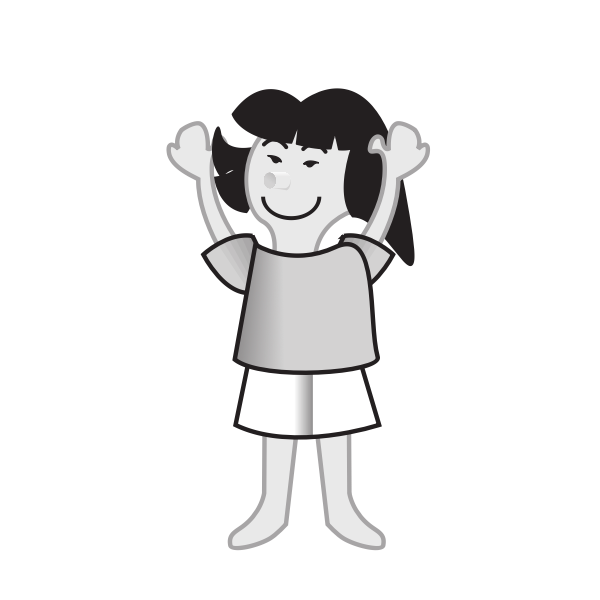 SVG Female with hands up vector image