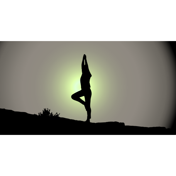 SVG Female Yoga Pose Silhouette Sunrise