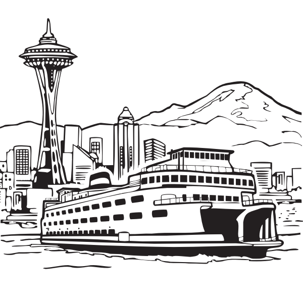 SVG Ferry in port vector image