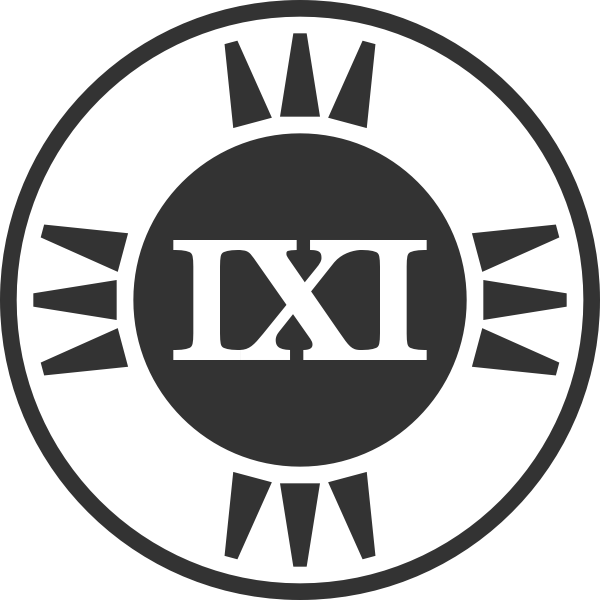 SVG fictional brand logo IXI