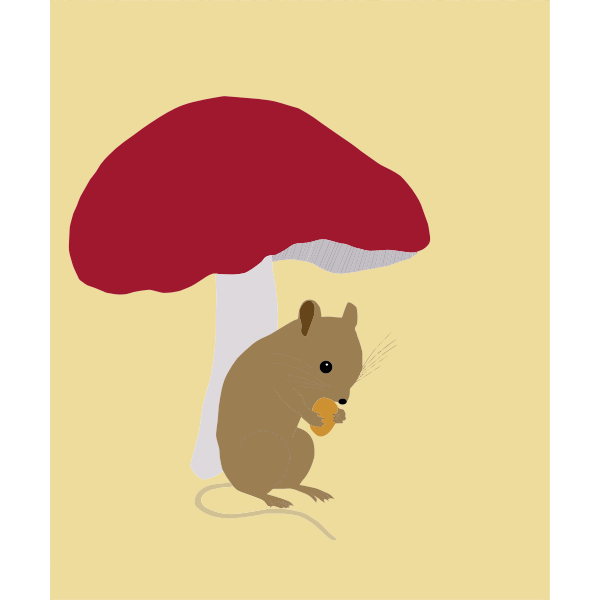 SVG Field mouse under toadstool
