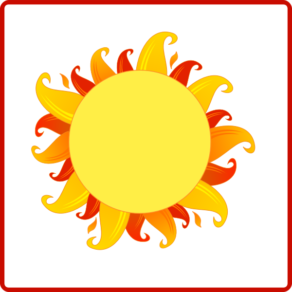 SVG Fiery Sun icon vector graphics