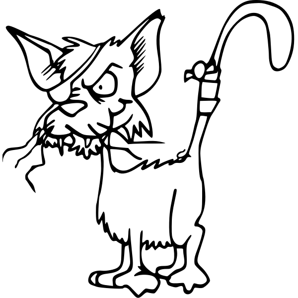 SVG Fighting cat bw