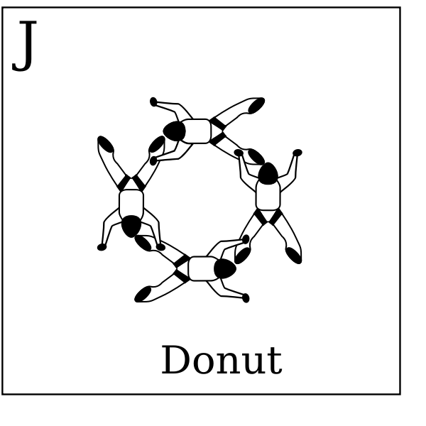 SVG Figure J - Donut Vol relatif  4 Formation Skydiving 4-Way