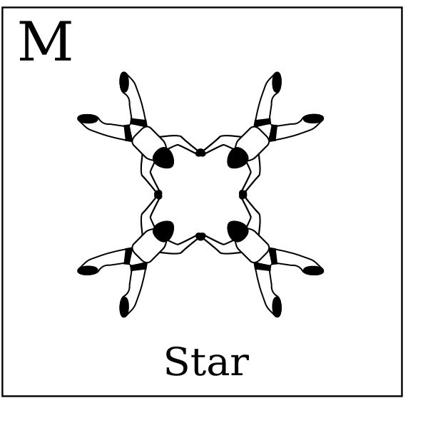 SVG Figure M - Star Vol relatif  4 Formation Skydiving 4-Way