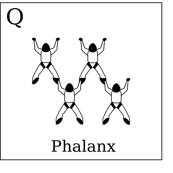 SVG Figure Q - Phalanx Vol relatif  4 Formation Skydiving 4-Way