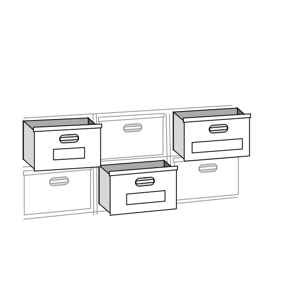 SVG File cabinet drawers vector drawing