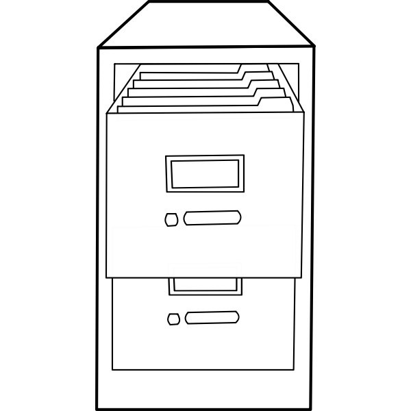 SVG Filing cabinet line art vector image