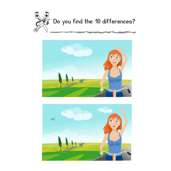 SVG Find 10 differences vector drawing