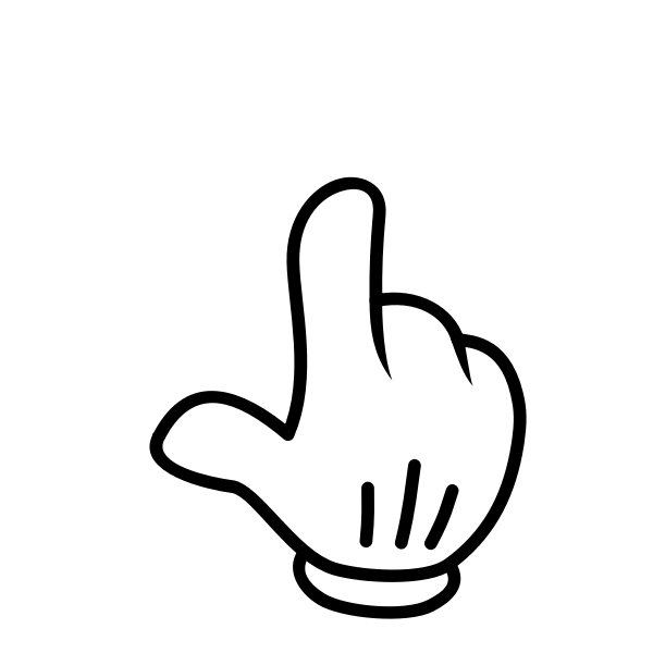 SVG Finger pointing nog in black and white image