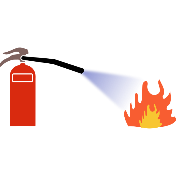 SVG Fire extinguisher in use