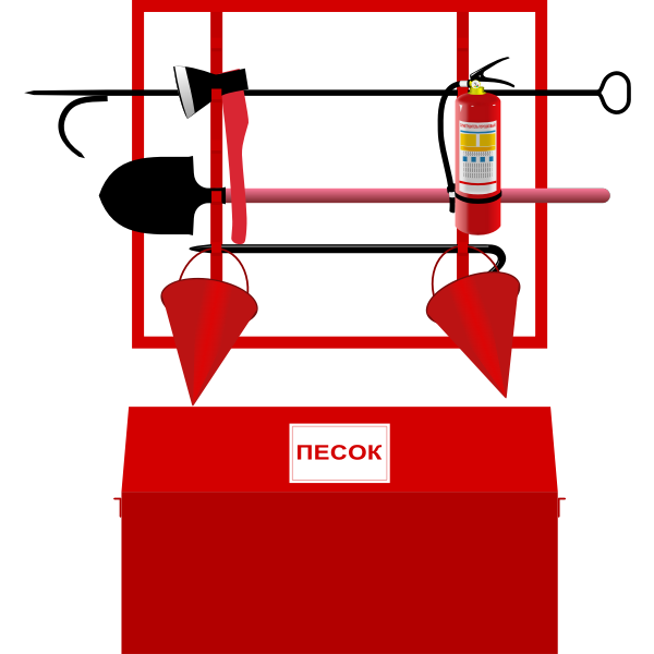 SVG Fire-fighting equipment stand vector drawing