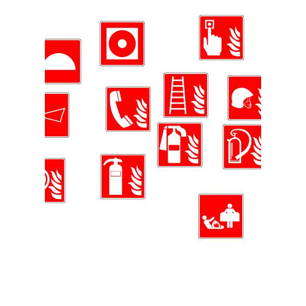 SVG Fire fighting warning signs vector image