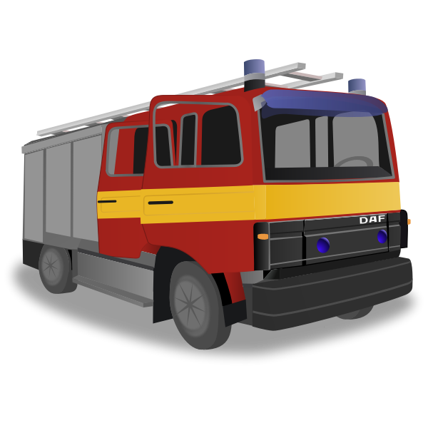 SVG Fire truck vector drawing