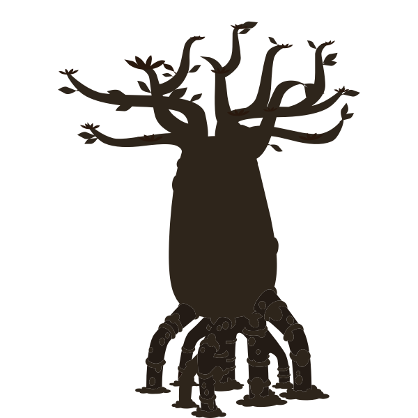 SVG Firebug bottle tree silhouette vector illustration