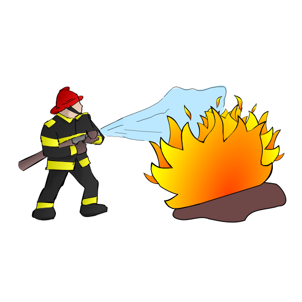 SVG Firefighter with flames
