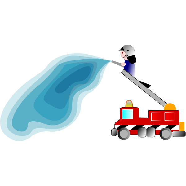 SVG firetruck and fireman