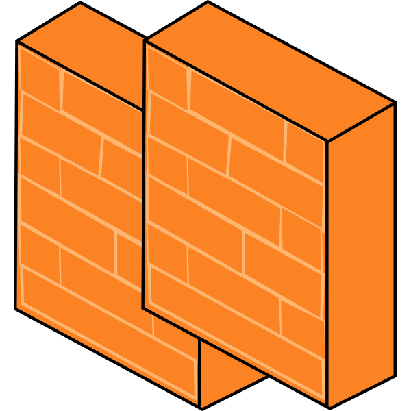 SVG Firewall pair for computer networks vector image