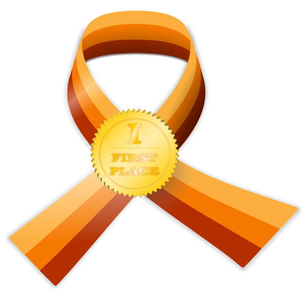 SVG First place contest award medal vector illustration