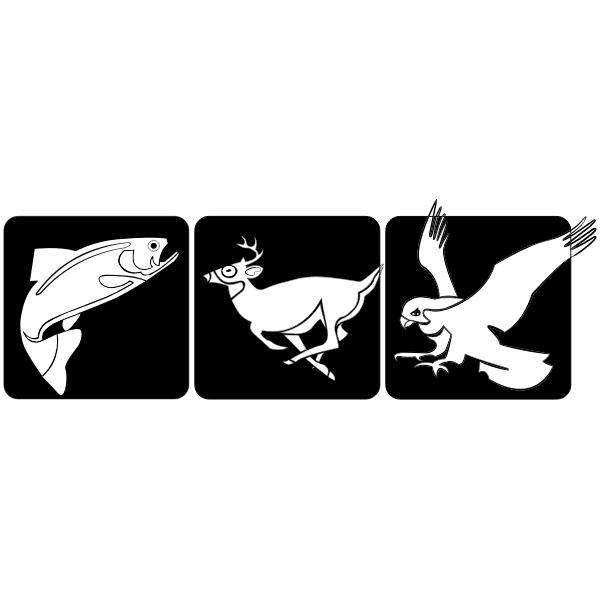 SVG Fish deer and bird